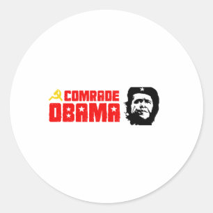 Bumpersticker - Comrade Obama red Classic Round Sticker