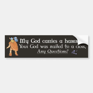 bumpersticker My God on Blk Bumper Sticker