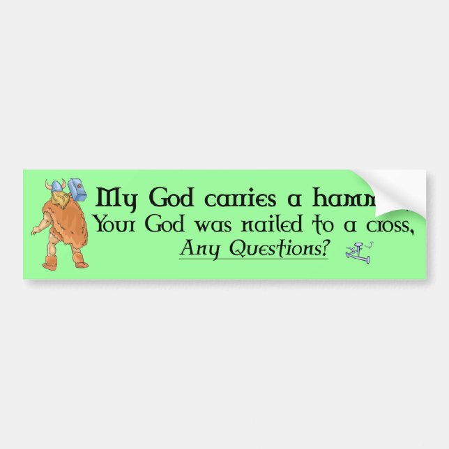 bumpersticker My God on Grn Bumper Sticker (Front)