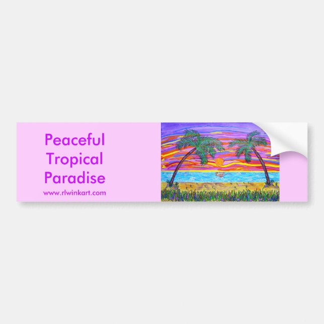 Bumpersticker -Peaceful Tropical Paradise Bumper Sticker (Front)