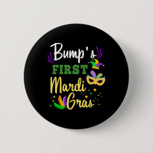 Bump's First Mardi Gras Pregnancy New Orleans 6 Cm Round Badge