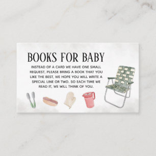 Bun and Burger Baby Shower Books for Baby Enclosure Card