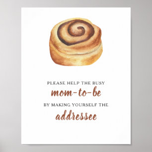 Bun baby shower Help the Busy Mum-to-Be Addressee Poster
