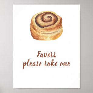 Bun cinnamon baby shower Favours Poster