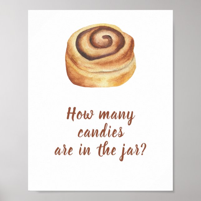 Bun cinnamon - guess how many candies in jar poster (Front)