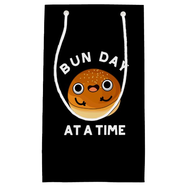 Bun Day At A Time Funny Food Pun Dark BG Small Gift Bag (Front)