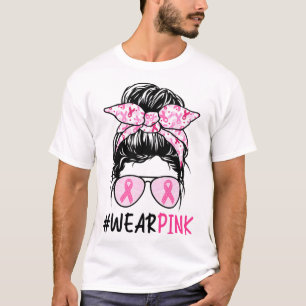 Bun Gles Wear Pink Cute Breast Cancer Awareness T-Shirt