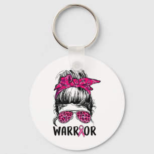Bun Gles Wear Pink Warrior Breast Cancer Awareness Key Ring