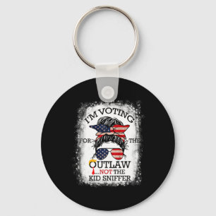 Bun I'm Voting For The Outlaw Not The Kid Sniffer Key Ring