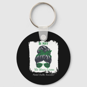 Bun In May We Wear Green Mental Health Awareness M Key Ring