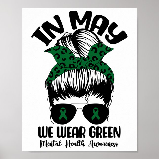 Bun In May We Wear Green Mental Health Awareness M Poster (Front)