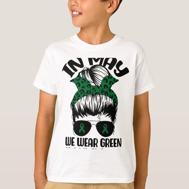 Bun In May We Wear Green Mental Health Awareness M T-Shirt (Front)