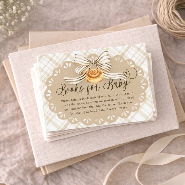 Bun in Oven Baby Shower Books for Baby Card (Books for Baby Insert Card)