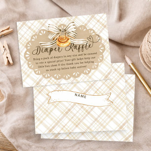 Bun in Oven Baby Shower Diaper Raffle Card
