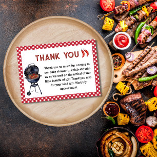Bun In The Oven Baby-Q Barbeque  Thank You Card