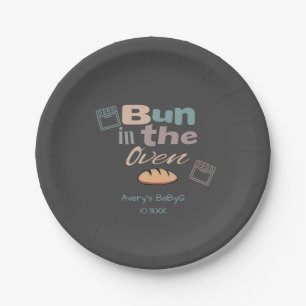 Bun In The Oven BaBy Q Shower Paper Plate