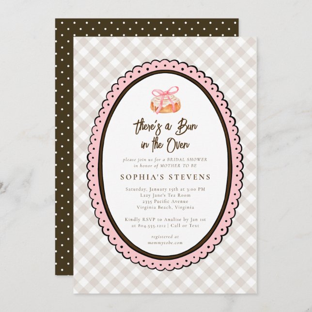 Bun in the Oven Baby Shower Invitation  (Front/Back)
