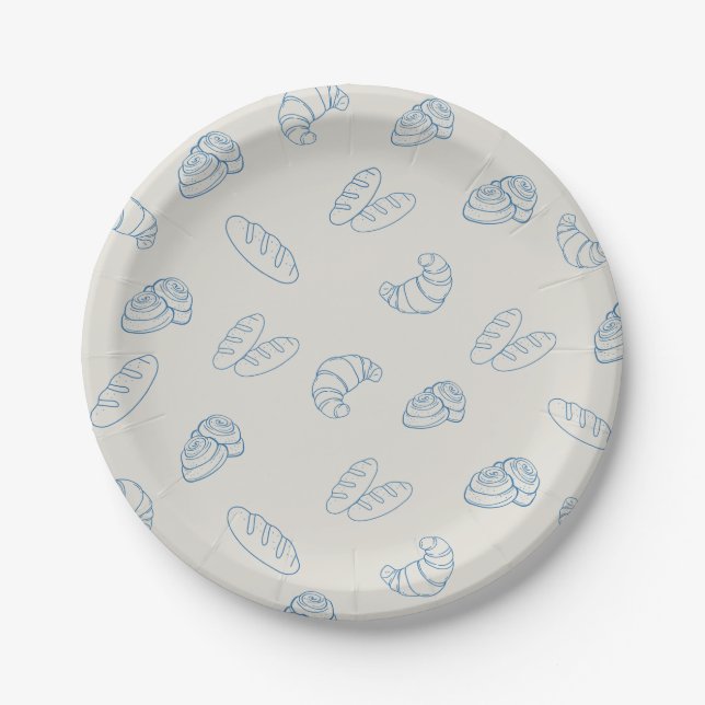 Bun in the Oven Baby Shower Rustic Bread  Paper Plate (Front)
