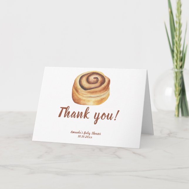 Bun in the oven Baby Shower Thank you Card (Front)