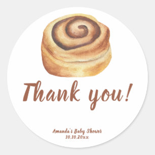 Bun in the oven Baby Shower Thank you Classic Round Sticker