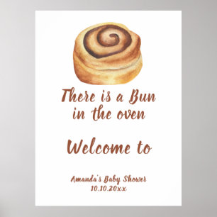Bun in the oven Baby Shower Welcome Poster