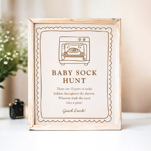 Bun in the Oven Baby Sock Hunt Sign