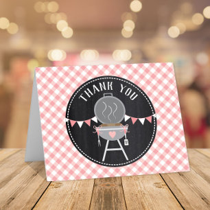 Bun in the Oven BabyQ Pink Girl Baby Shower Thank You Card