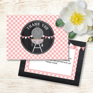 Bun in the Oven BabyQ Pink Girl Baby Shower Thank You Card