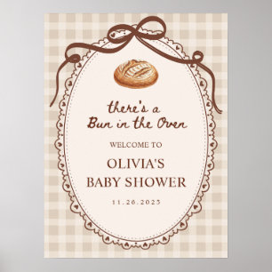 Bun in the Oven Bakery Baby Shower Welcome  Poster