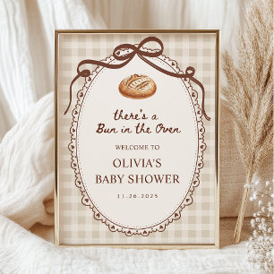 Bun in the Oven Bakery Baby Shower Welcome Poster