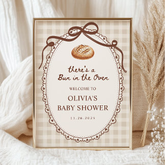 Bun in the Oven Bakery Baby Shower Welcome  Poster