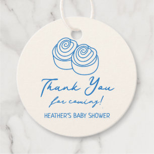 Bun in the Oven Bakery Boy Baby Shower Thank You Favour Tags