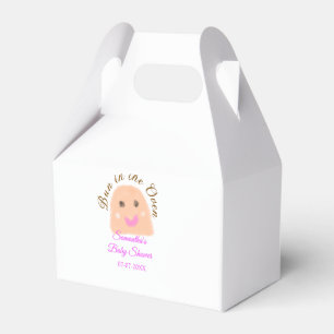 Bun in the oven beige dumpling baby shower pink br favour box