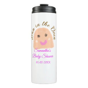 Bun in the oven beige dumpling baby shower pink br thermal tumbler
