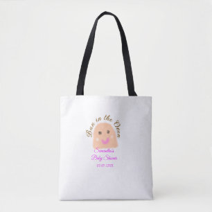 Bun in the oven beige dumpling baby shower pink br tote bag