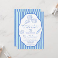 Bun in the oven blue pinstripes Baby Shower