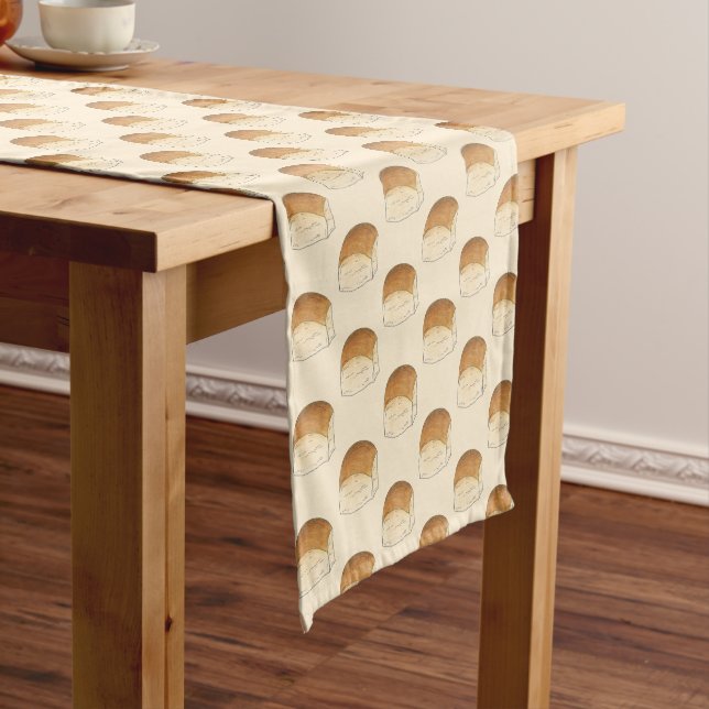 Bun in The Oven Bread Dinner Roll Baby Shower Short Table Runner (In Situ)