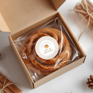 Bun In The Oven Cinnamon Roll Baby Shower  Classic Round Sticker