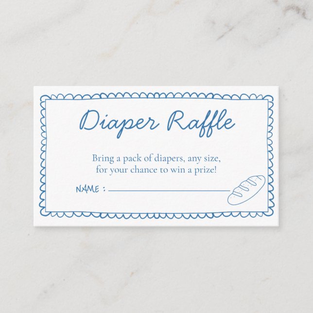 Bun in the Oven Diaper Raffle Baby Shower Enclosure Card (Front)
