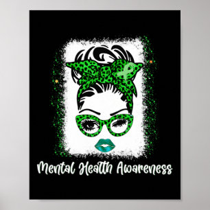 Bun Mental Health Awareness Ribbon Month May 2022  Poster
