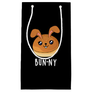 Bun-ny Funny Bunny Rabbit Bun Pun Dark BG Small Gift Bag