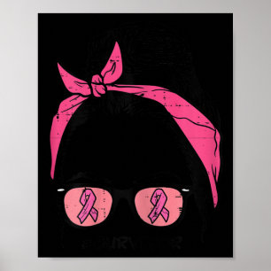 Bun Pink Ribbon Survivor Breast Cancer Awareness W Poster
