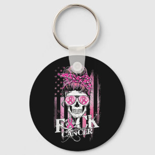 Bun Skull Breast Cancer Awareness Cancer Key Ring
