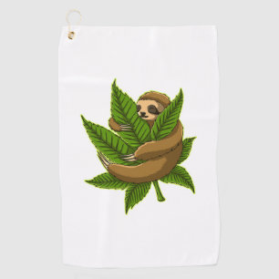 Bun Weed Sloth  Golf Towel