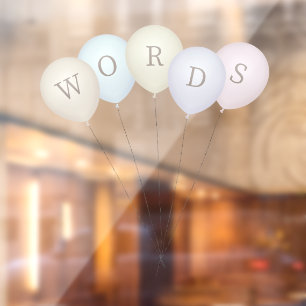 Bunch of 5 Faded Pastel Balloons Custom Text