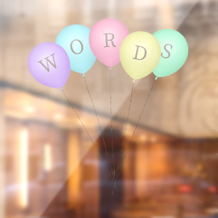 Bunch of 5 Rainbow Coloured Balloons Custom Text