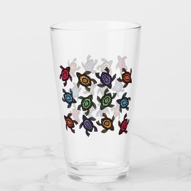 Bunch of abstract Black Turtles Shells in Colours Glass (Front)