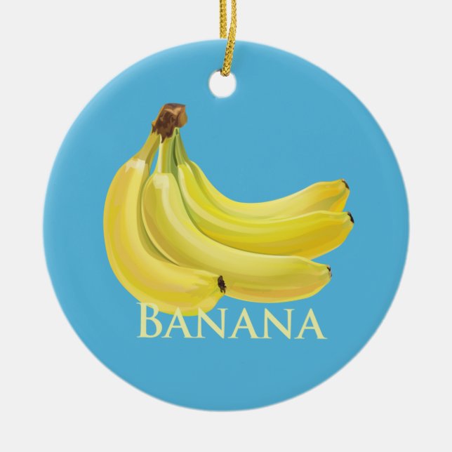 Bunch of Bananas Ceramic Ornament (Front)