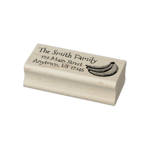 Bunch of Bananas Fruit Grocery Foodie Address Rubber Stamp