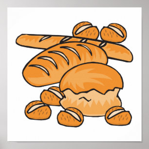 bunch of bread and rolls poster